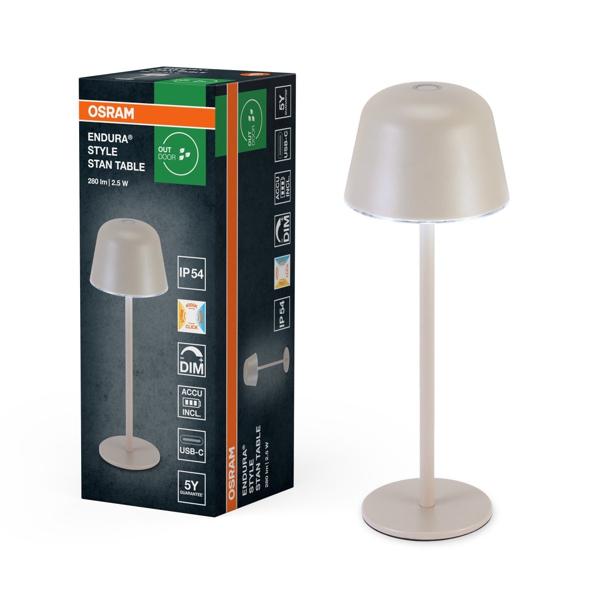 4099854445132 - Dekorativní stolní svítidlo Endura Style, CCT, USB, béžové - Venkovní stolní svítidlo - LEDVANCE e - shop