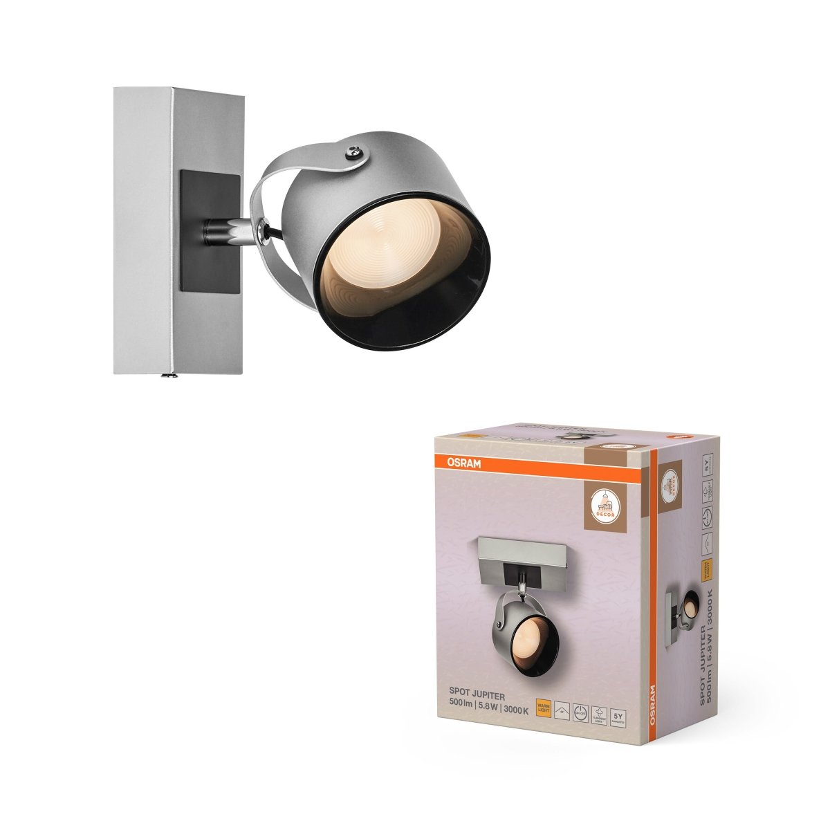 4099854471438 - Dekorativní stříbrné stropní svítidlo 5,80 W Teplá bílá 130 mm - Stropní svítidlo - LEDVANCE e - shop