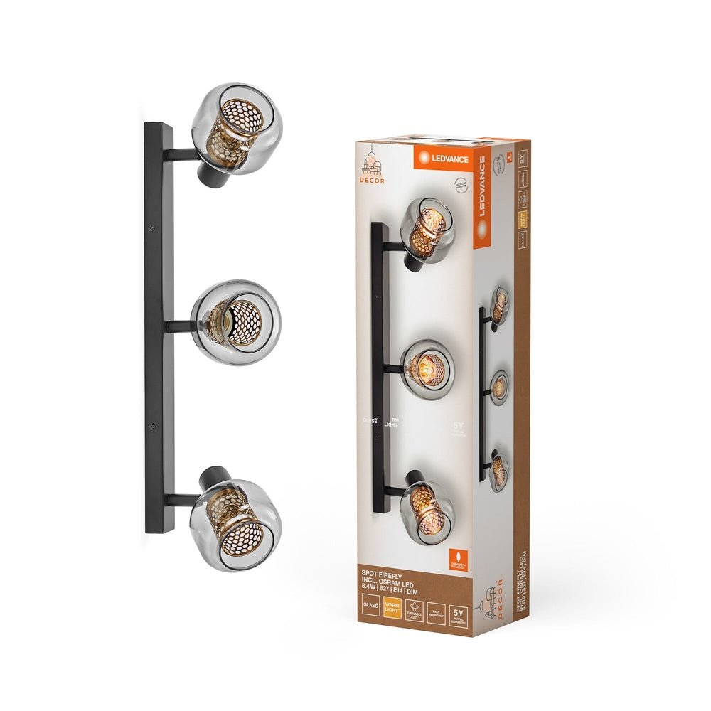 Dekorativní stropní světlo 3 x E14 8.4W FIREFLY, teplá bílá