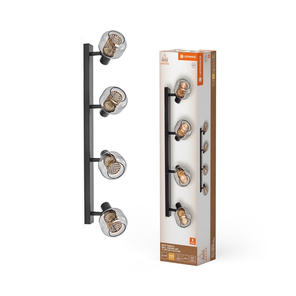 Dekorativní stropní světlo 4 x E14 11.2W FIREFLY, teplá bílá