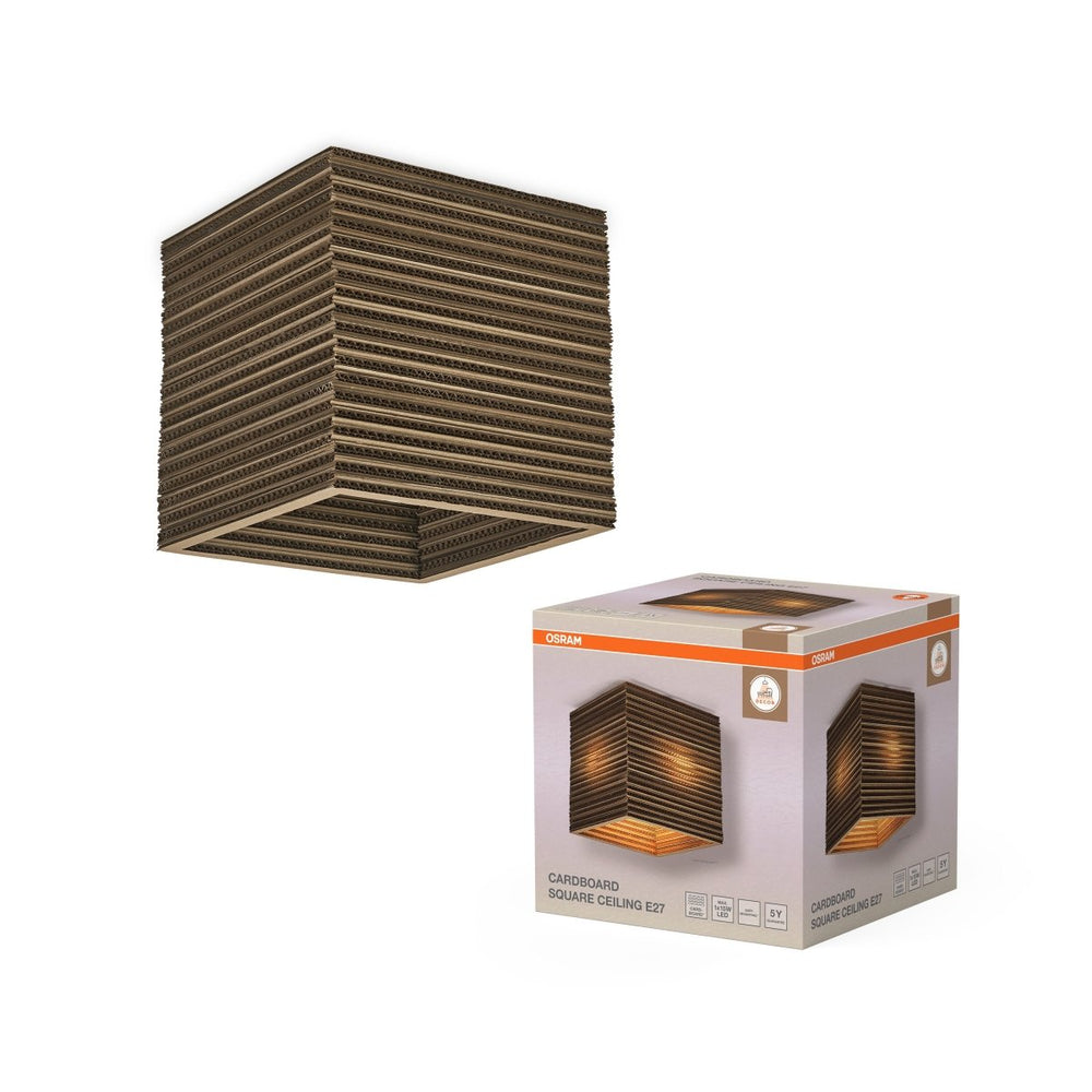 Dekorativní stropní svítidlo Cardboard Square E27 hnědé, 250 mm