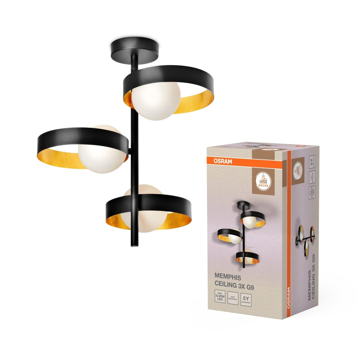 4099854440229 - Dekorativní stropní svítidlo Memphis 3xG9 - Stropní svítidlo - LEDVANCE e - shop