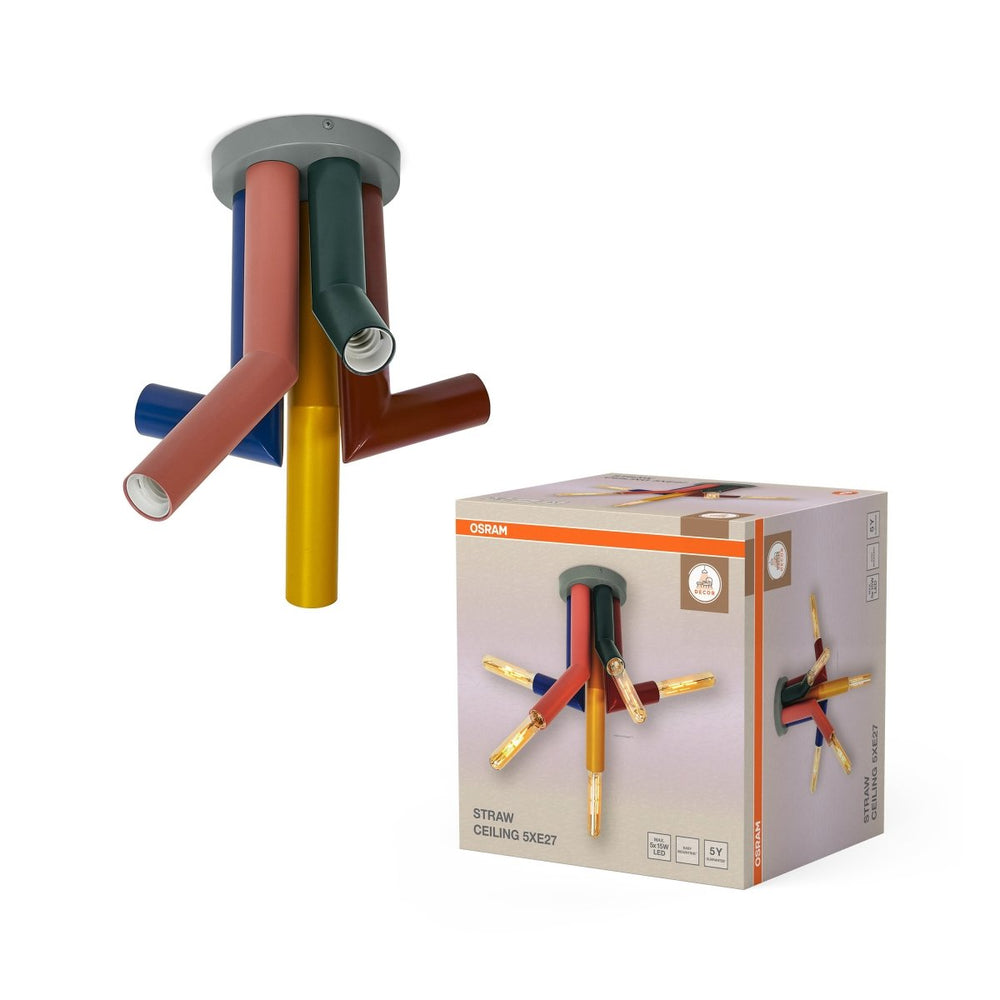 Dekorativní stropní svítidlo Straw 5xE27 vícebarevné, 294 mm