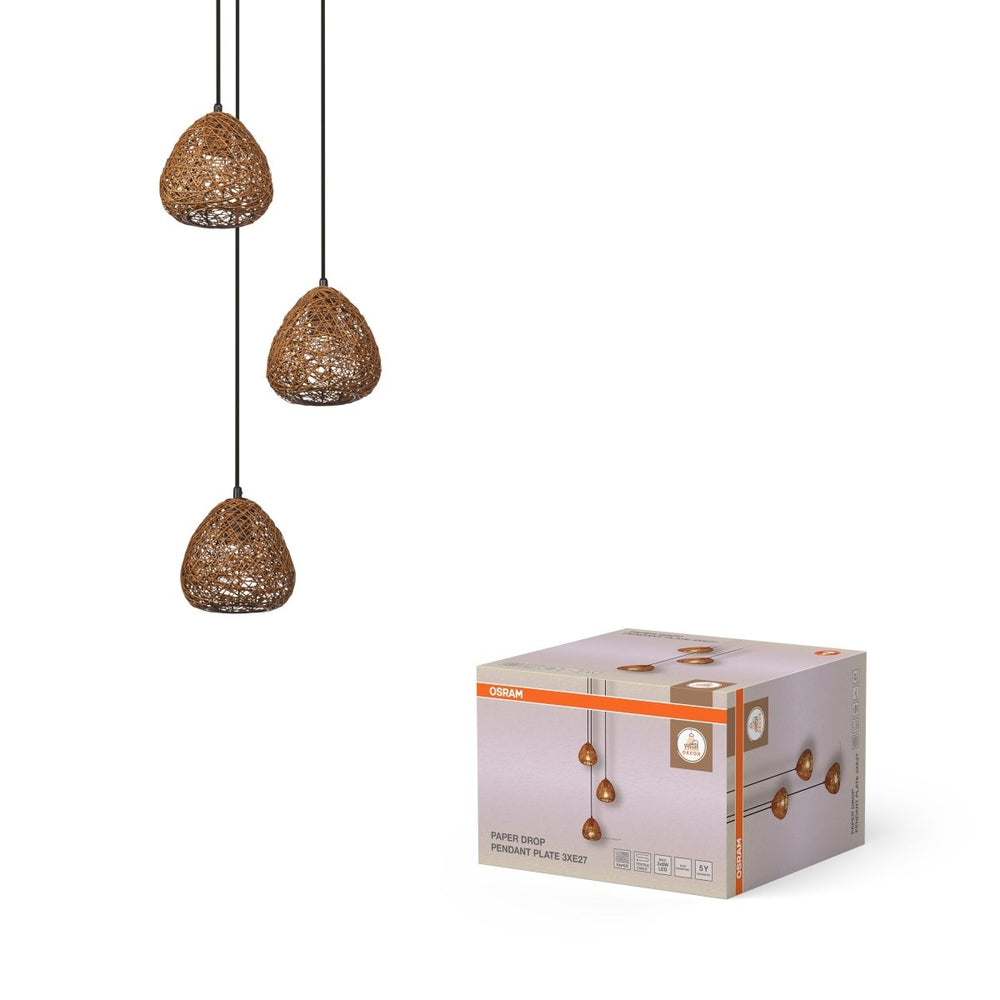 Dekorativní závěsná lampa Kapka Paper 3xE27, béžová