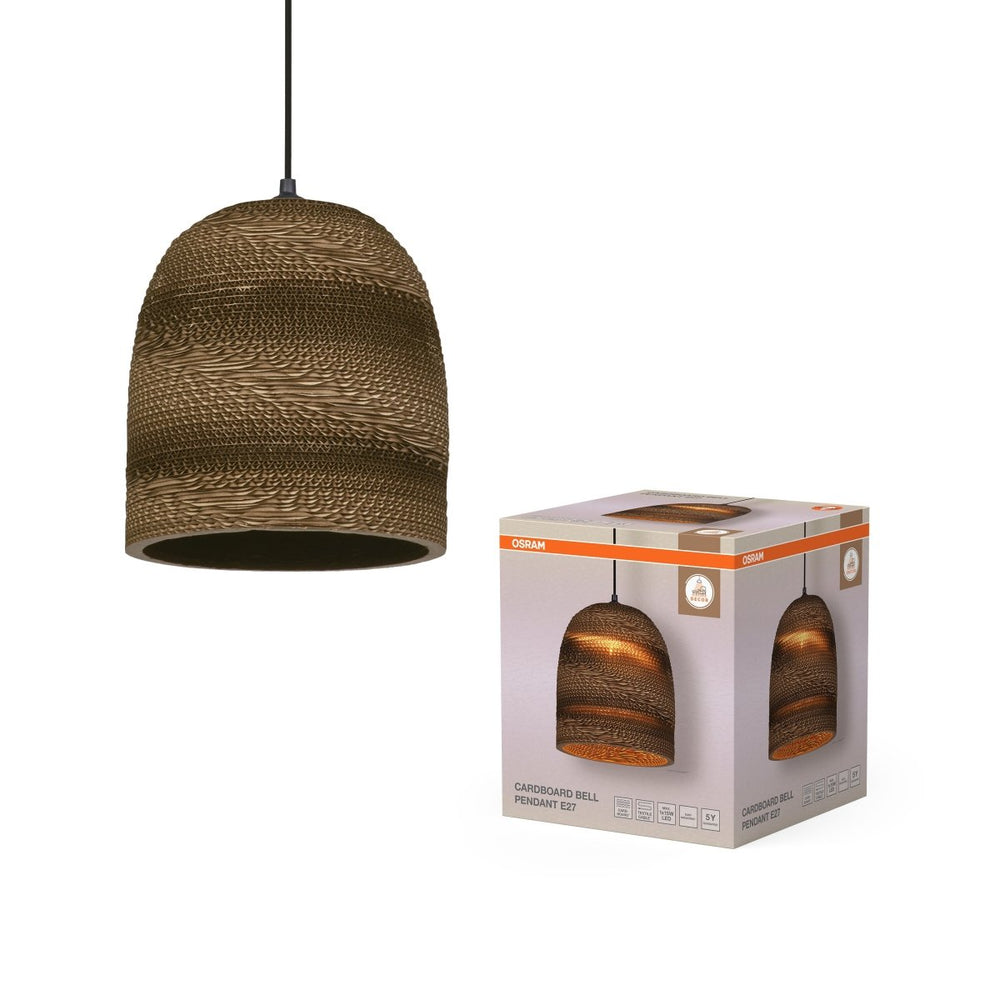 Dekorativní závěsné svítidlo Cardboard Bell E27 hnědé