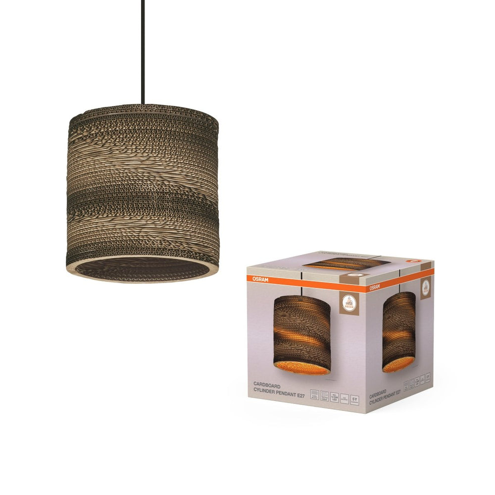 Dekorativní závěsné svítidlo Cardboard Cylinder E27 hnědé