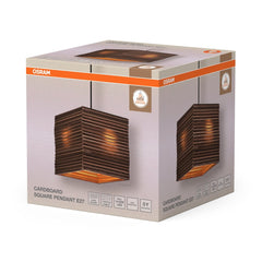 4099854458941 - Dekorativní závěsné svítidlo Cardboard Square E27 hnědé, 250 mm - Závěsné - LEDVANCE e - shop