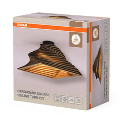 4099854453359 - Dekorativní závěsné svítidlo Cardboard Square Turn E27 hnědé, 400 mm - Závěsné - LEDVANCE e - shop