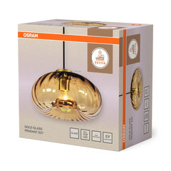 4058075850644 - Dekorativní závěsné svítidlo Gold Glass E27, zlatý kov s jantarovým sklem - Závěsné - LEDVANCE e - shop