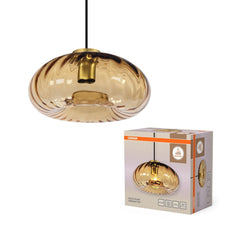 4058075850644 - Dekorativní závěsné svítidlo Gold Glass E27, zlatý kov s jantarovým sklem - Závěsné - LEDVANCE e - shop