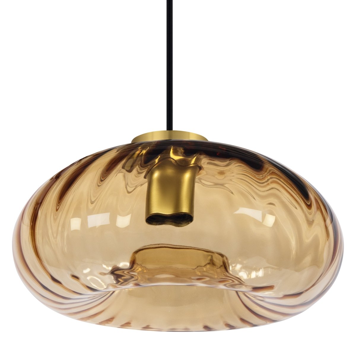4058075850644 - Dekorativní závěsné svítidlo Gold Glass E27, zlatý kov s jantarovým sklem - Závěsné - LEDVANCE e - shop