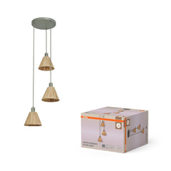 4099854461163 - Dekorativní závěsné svítidlo Raffia Plate 3XE27, Zelená - Závěsné - LEDVANCE e - shop
