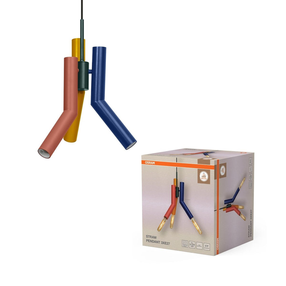 Dekorativní závěsné svítidlo Straw, 3×E27, vícebarevné