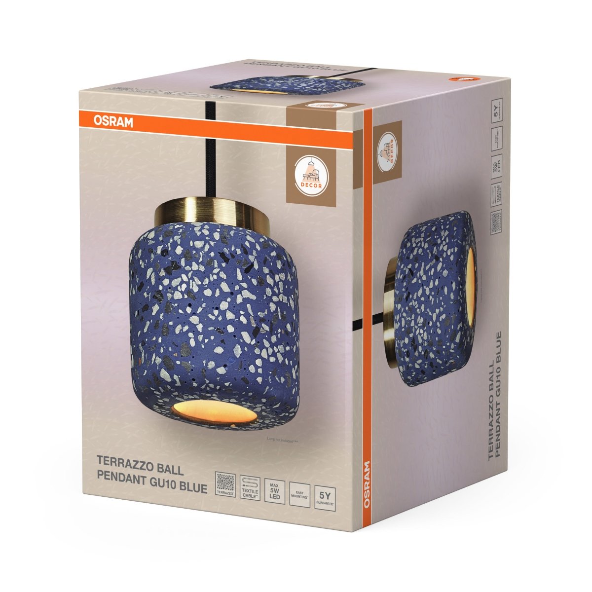 4099854461637 - Dekorativní závěsné svítidlo Terrazzo Ball 1xGU10 modré - Závěsné - LEDVANCE e - shop