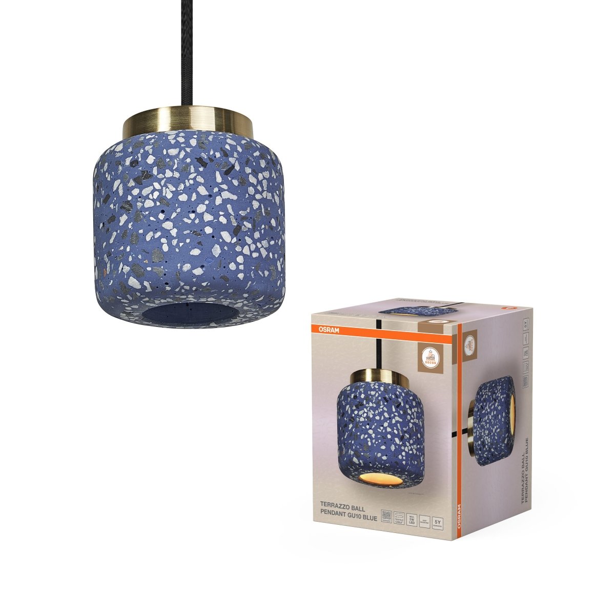 4099854461637 - Dekorativní závěsné svítidlo Terrazzo Ball 1xGU10 modré - Závěsné - LEDVANCE e - shop
