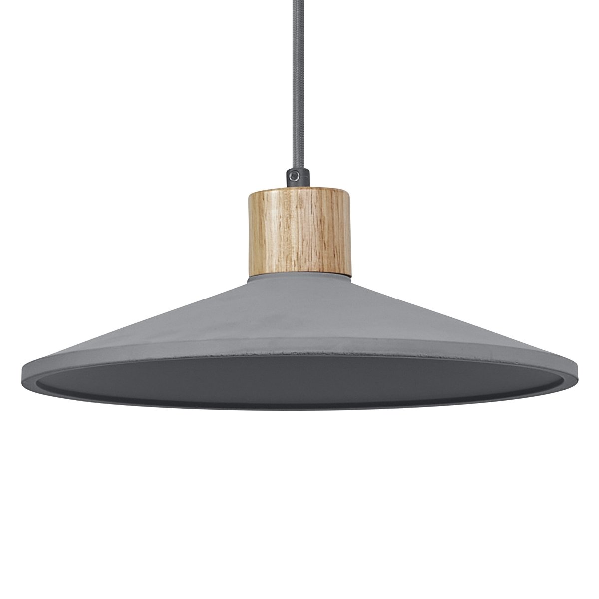 4099854459269 - Dekorativní závěsné svítidlo z betonu a dřeva, Ø320 mm, E27, tmavě šedé - Závěsné - LEDVANCE e - shop
