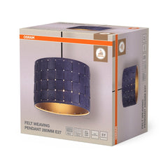 4099854459344 - Dekorativní závěsné svítidlo z plsti s tkaným designem, Ø280 mm, E27, tmavě šedé - Závěsné - LEDVANCE e - shop