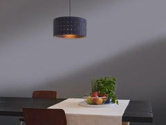 4099854459368 - Dekorativní závěsné svítidlo z plsti s tkaným designem, Ø380 mm, E27, tmavě šedé - Závěsné - LEDVANCE e - shop
