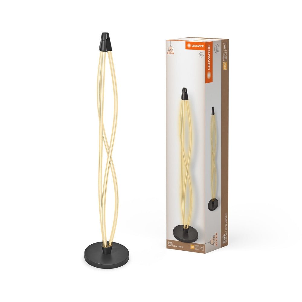 Designová stojací lampa 22W 3390lm SWIRL, teplá bílá