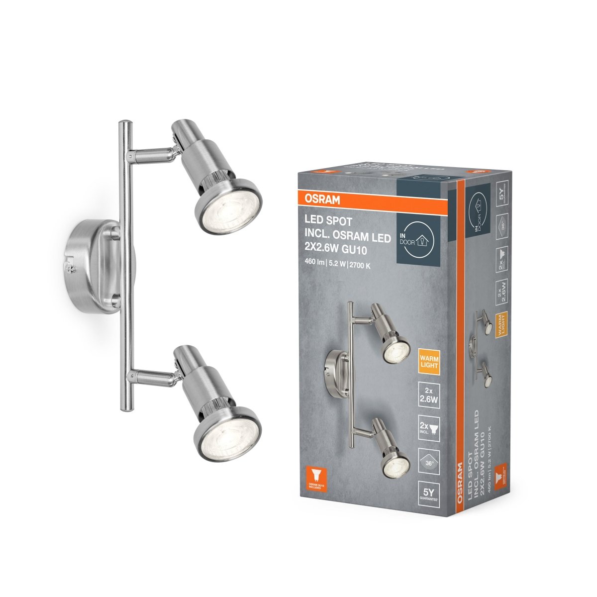 4099854473401 - Designové LED stropní svítidlo LED SPOT 2x2.6W, teplá bílá OSRAM - Stropní svítidlo - LEDVANCE e - shop