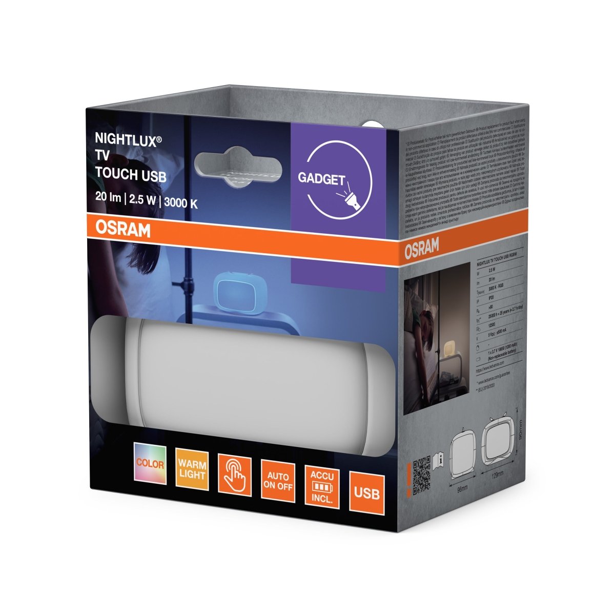 4099854536670 - Dětské dotykové LED RGBW noční světlo NIGHTLUX TOUCH TV OSRAM - Orientační svítidlo - LEDVANCE e - shop