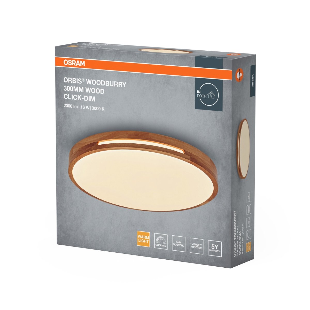 4099854450846 - Dřevěné LED stropní svítidlo 300 mm ORBIS, teplá bílá OSRAM - Stropní svítidlo - LEDVANCE e - shop