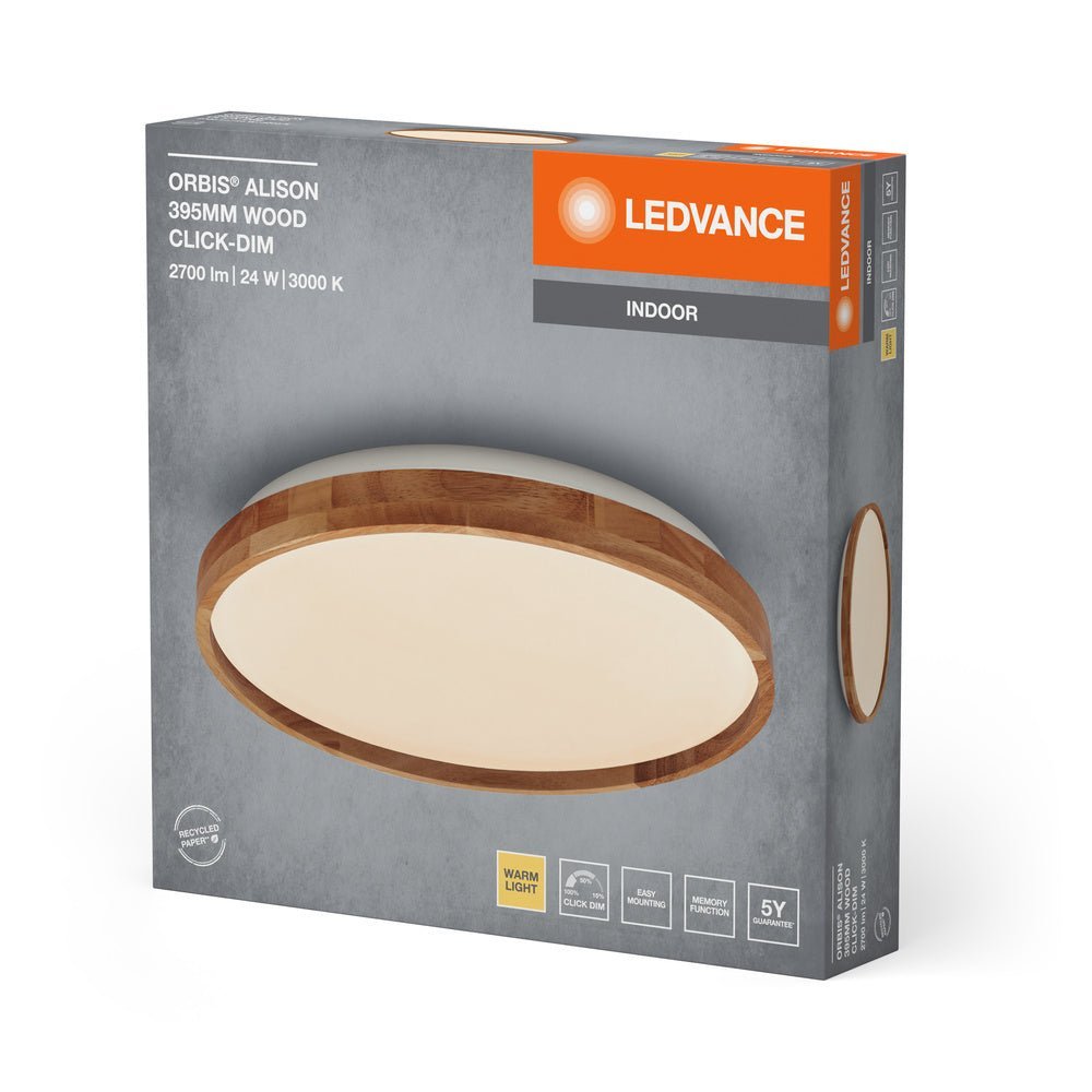 4099854283581 - Dřevěné LED stropní svítidlo 395 mm ORBIS, teplá bílá - Stropní svítidlo - LEDVANCE e - shop