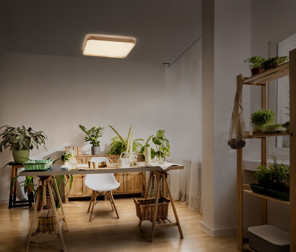 4099854283727 - Dřevěné LED stropní svítidlo 495x495 mm ORBIS, teplá bílá - Stropní svítidlo - LEDVANCE e - shop