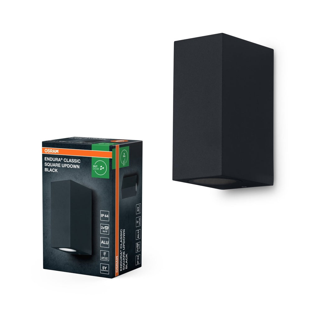 ENDURA Classic černé čtvercové UpDown svítidlo 68mm