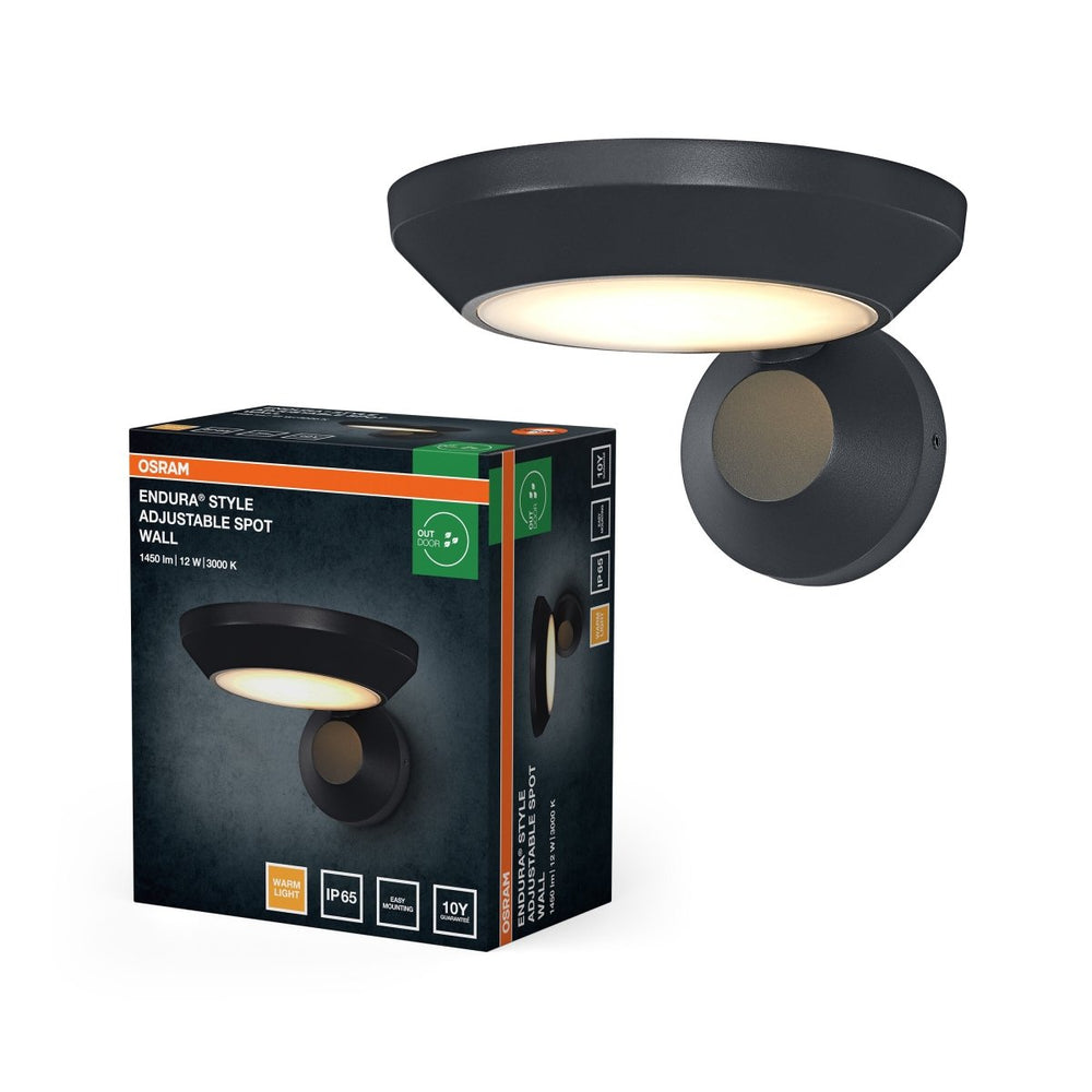 ENDURA® Style nastavitelný IP65, šedá, teplá bílá