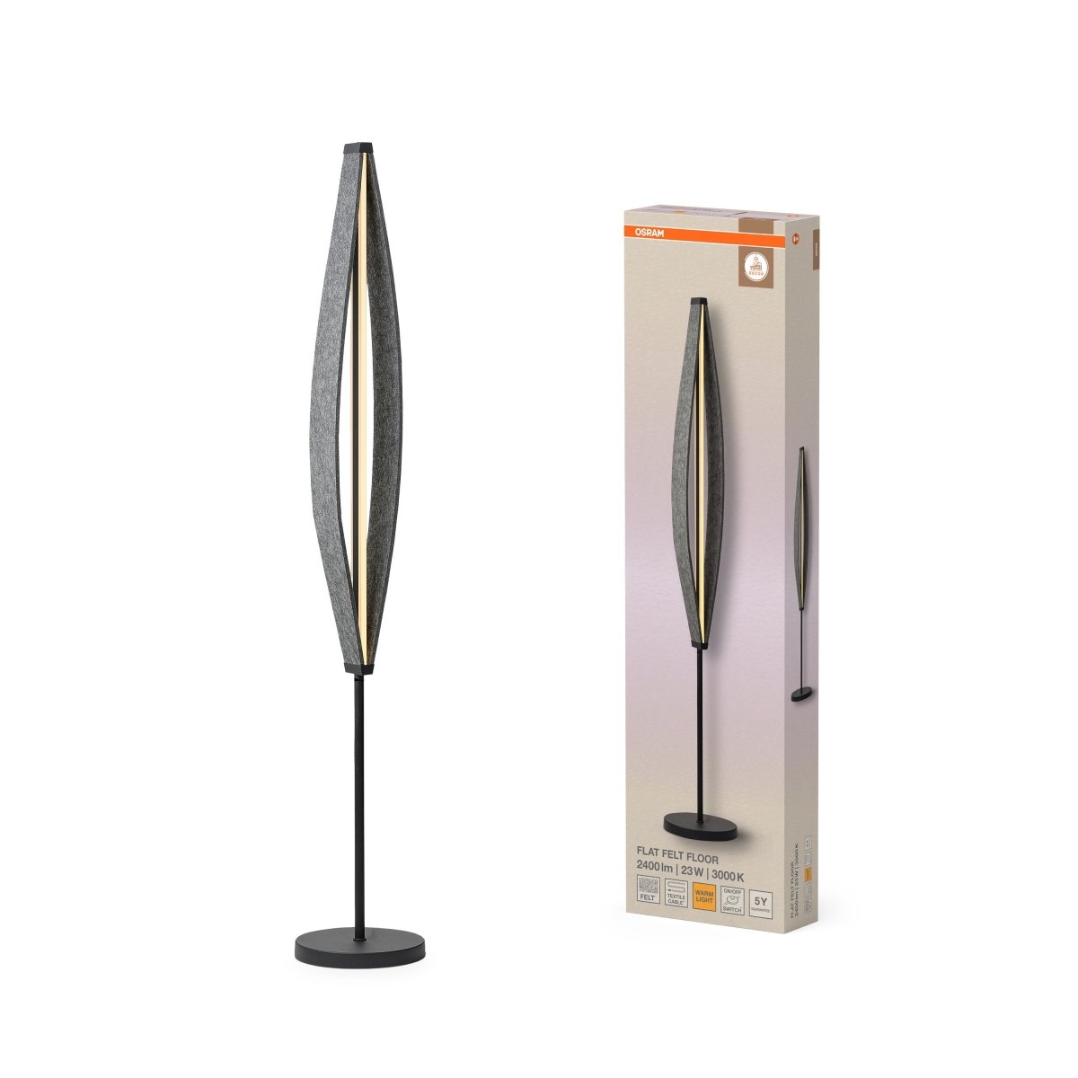 4058075847545 - Filcová stojací lampa Flat Felt, 23W, Teplá bílá - Czechia LEDVANCE e - shop