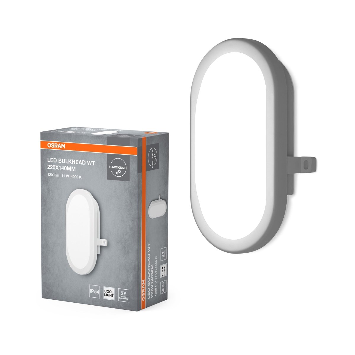 4099854428654 - Funkční venkovní LED svítidlo BULKHEAD 11W IP54, bílé OSRAM - Nástěnné venkovní svítidlo - LEDVANCE e - shop