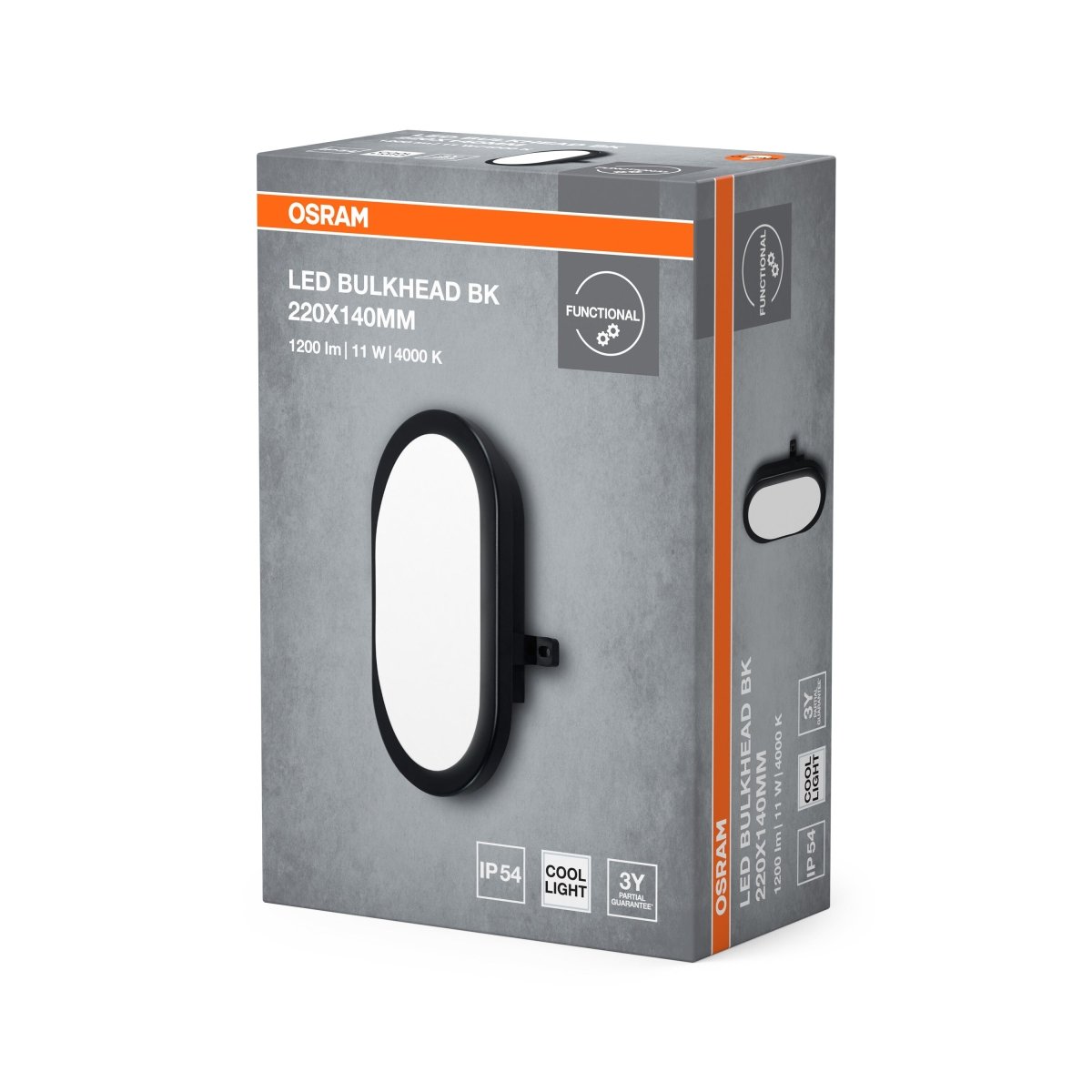 4099854428630 - Funkční venkovní LED svítidlo BULKHEAD 11W IP54, černé OSRAM - Nástěnné venkovní svítidlo - LEDVANCE e - shop