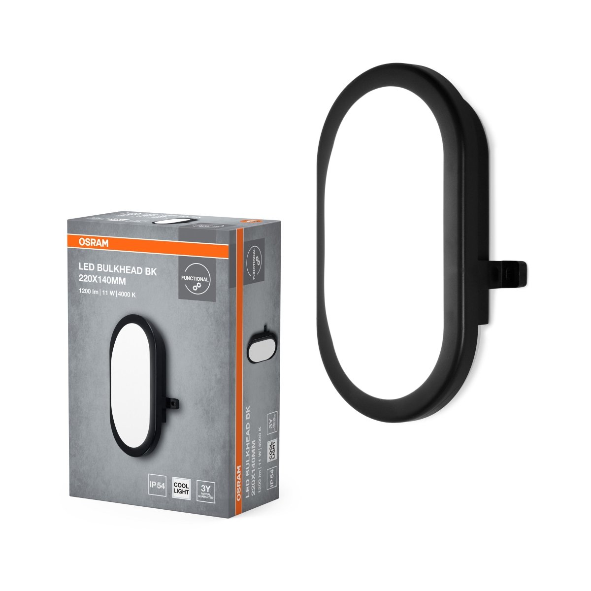 4099854428630 - Funkční venkovní LED svítidlo BULKHEAD 11W IP54, černé OSRAM - Nástěnné venkovní svítidlo - LEDVANCE e - shop