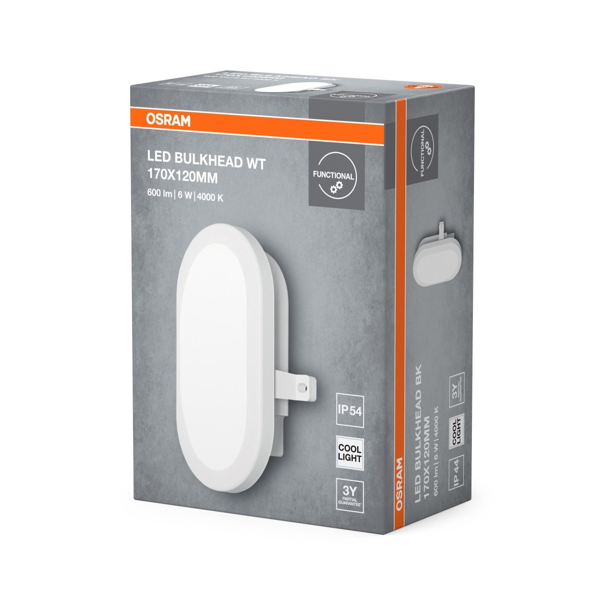 4099854428715 - Funkční venkovní LED svítidlo BULKHEAD 6W IP54, bílé OSRAM - Nástěnné venkovní svítidlo - LEDVANCE e - shop
