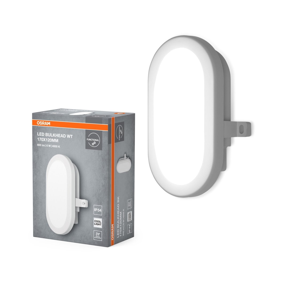 4099854428715 - Funkční venkovní LED svítidlo BULKHEAD 6W IP54, bílé OSRAM - Nástěnné venkovní svítidlo - LEDVANCE e - shop