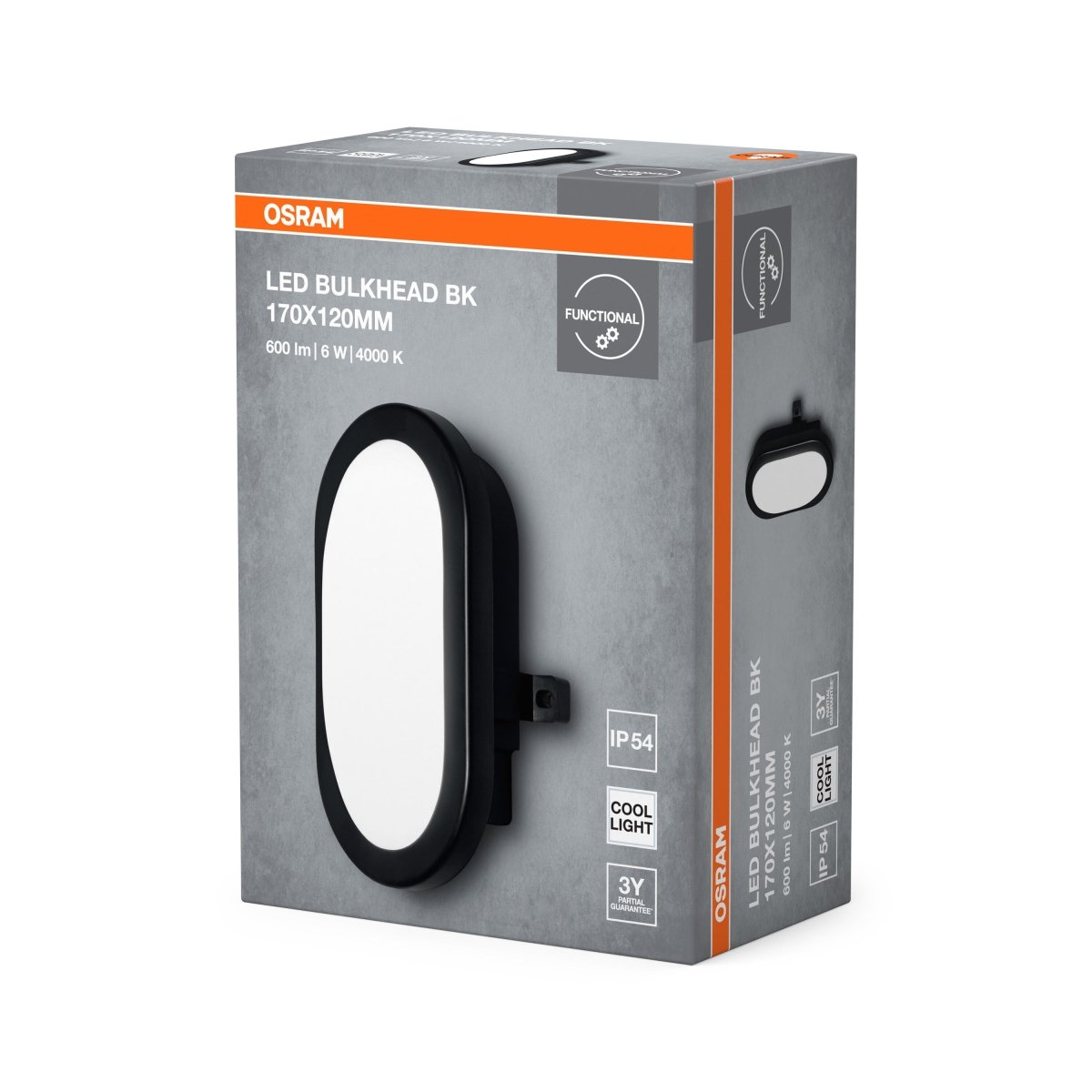 4099854428678 - Funkční venkovní LED svítidlo BULKHEAD 6W IP54, černé OSRAM - Nástěnné venkovní svítidlo - LEDVANCE e - shop