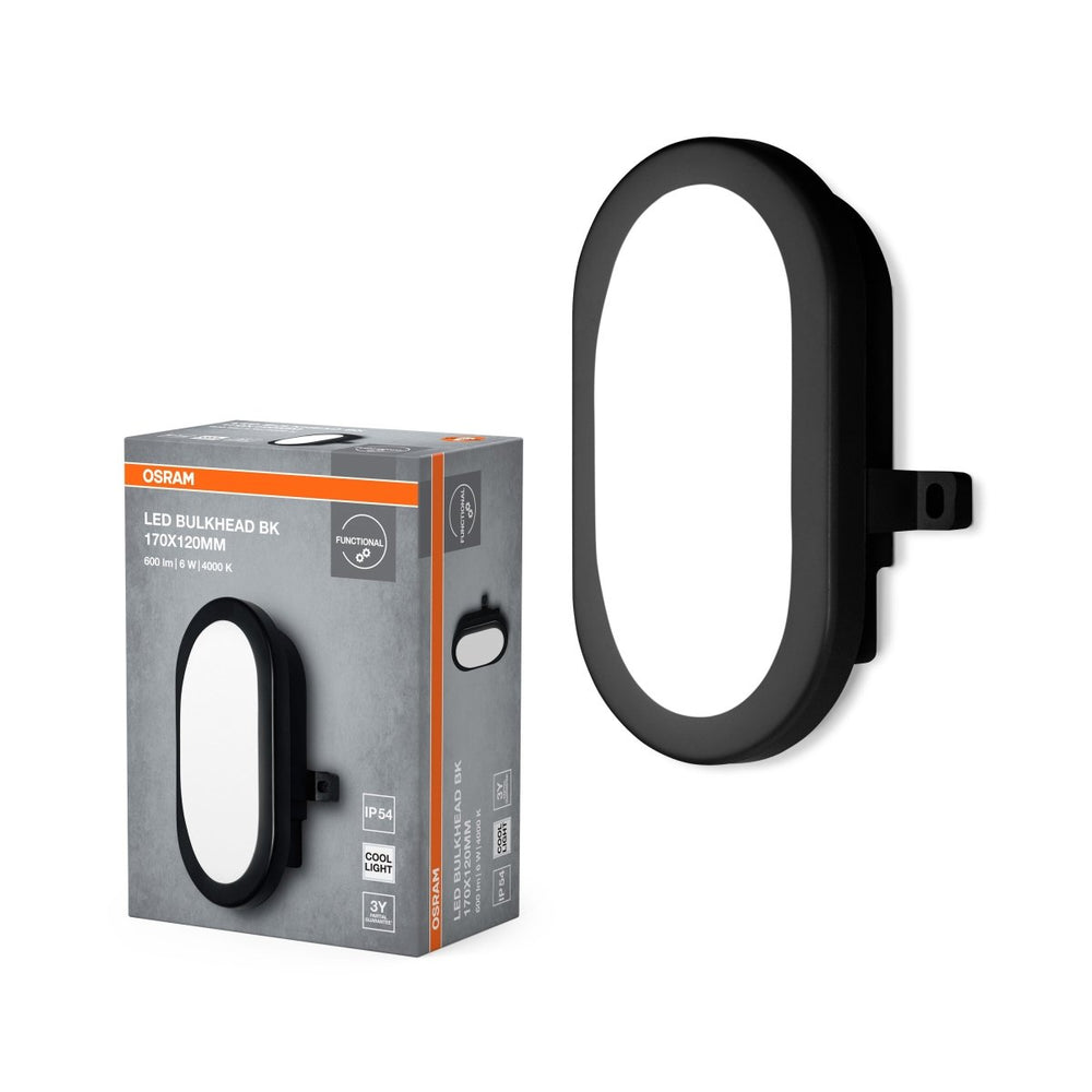 Funkční venkovní LED svítidlo BULKHEAD 6W IP54, černé OSRAM