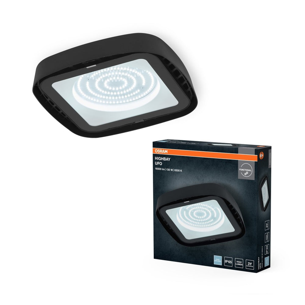 Highbay UFO Stropní Svítidlo 130W, Denní světlo, Černé