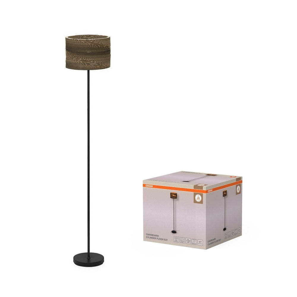 Hnědá dekorativní stojací lampa E27 Cylinder