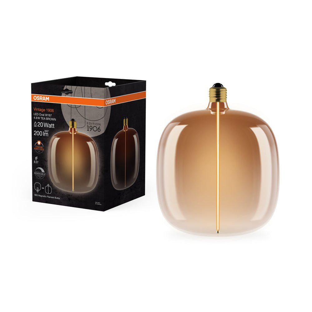 4058075836389 - Hnědá LED žárovka E27 4W VINTAGE OVAL, teplá bílá - Žárovka - LEDVANCE e - shop