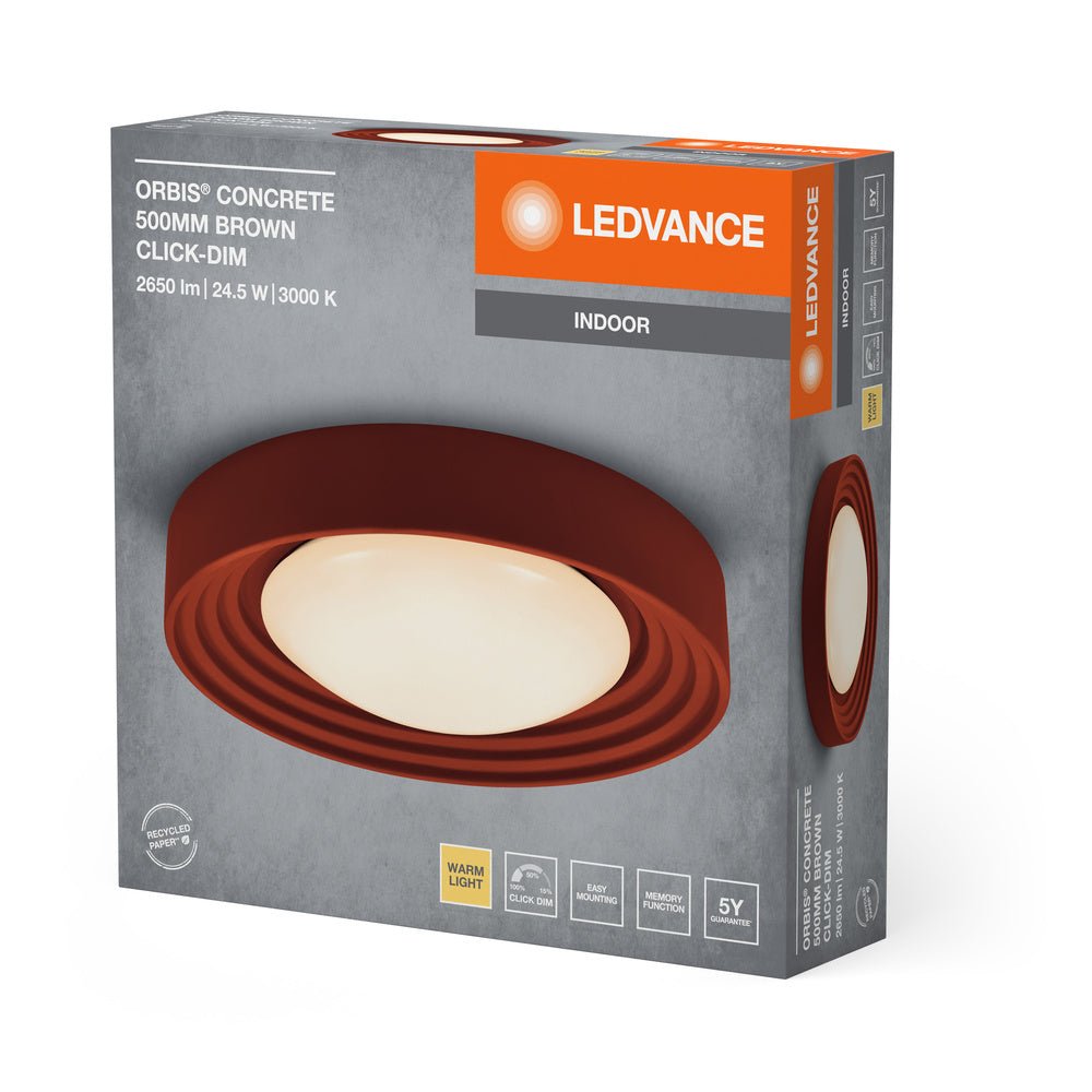 4099854278860 - Hnědé stropní svítidlo 24.5W ORBIS 500mm, teplá bílá - Stropní svítidlo - LEDVANCE e - shop