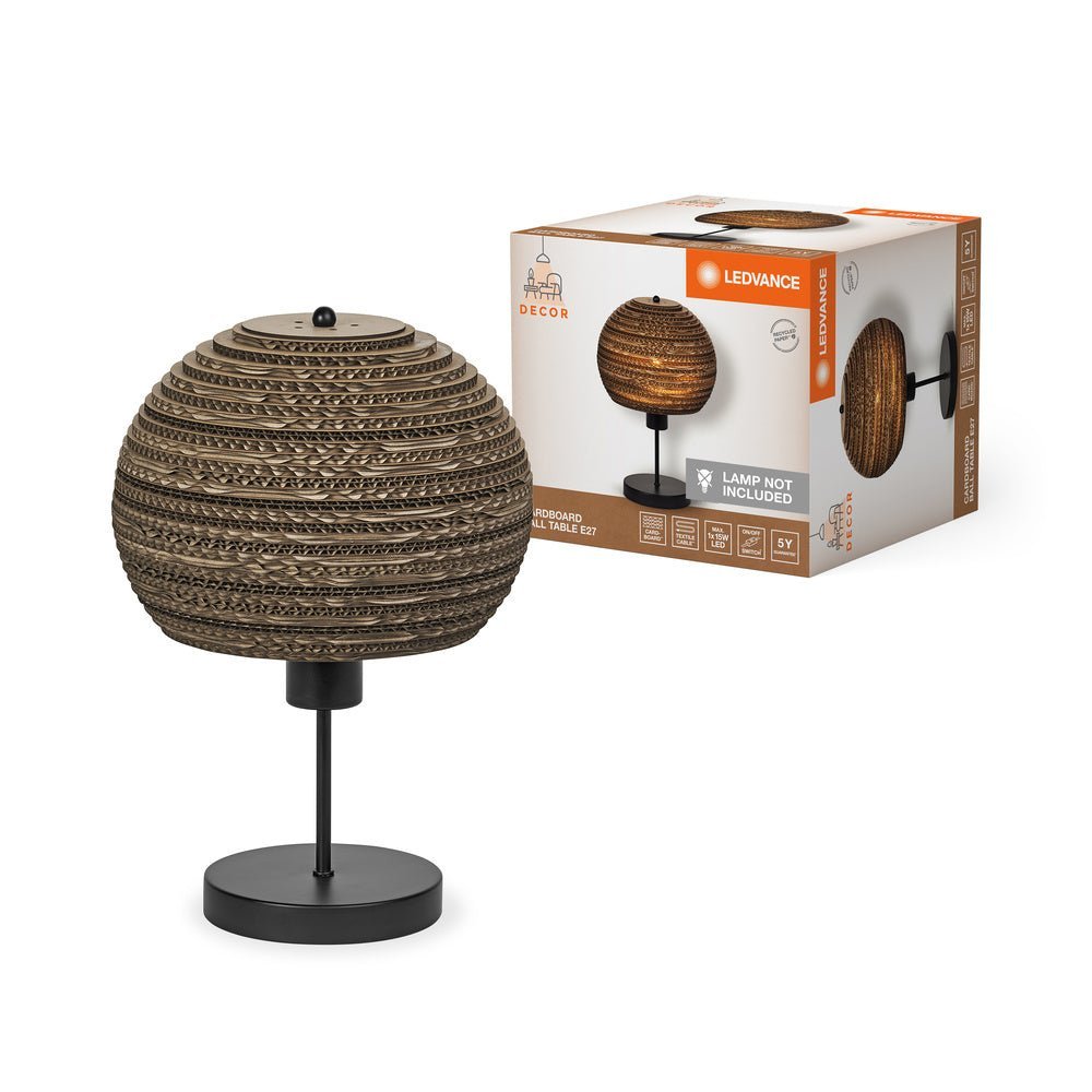 Kartonová stolní lampa E27 BALL TABLE