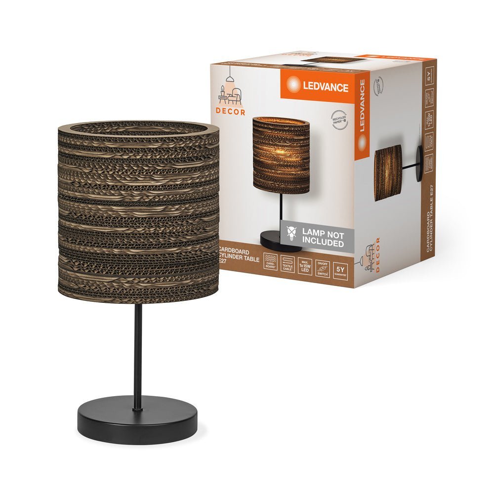 Kartonová stolní lampa E27 CYLINDER TABLE
