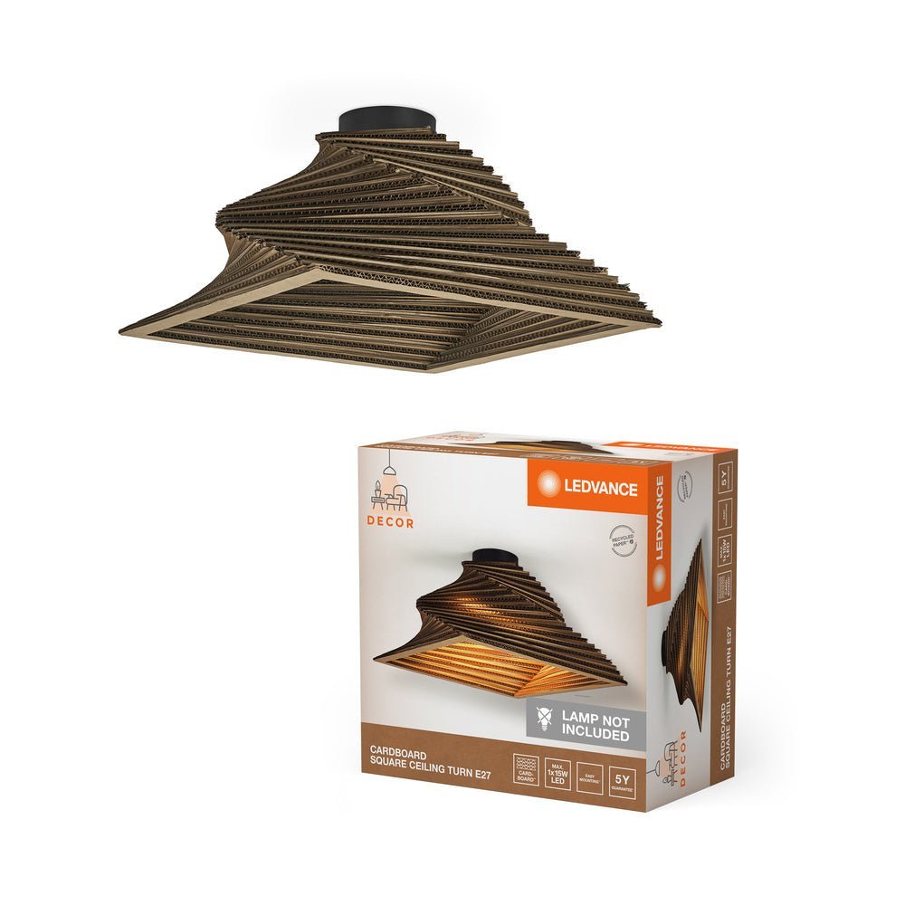 Kartonové stropní svítidlo E27 SQUARE CEILING TURN
