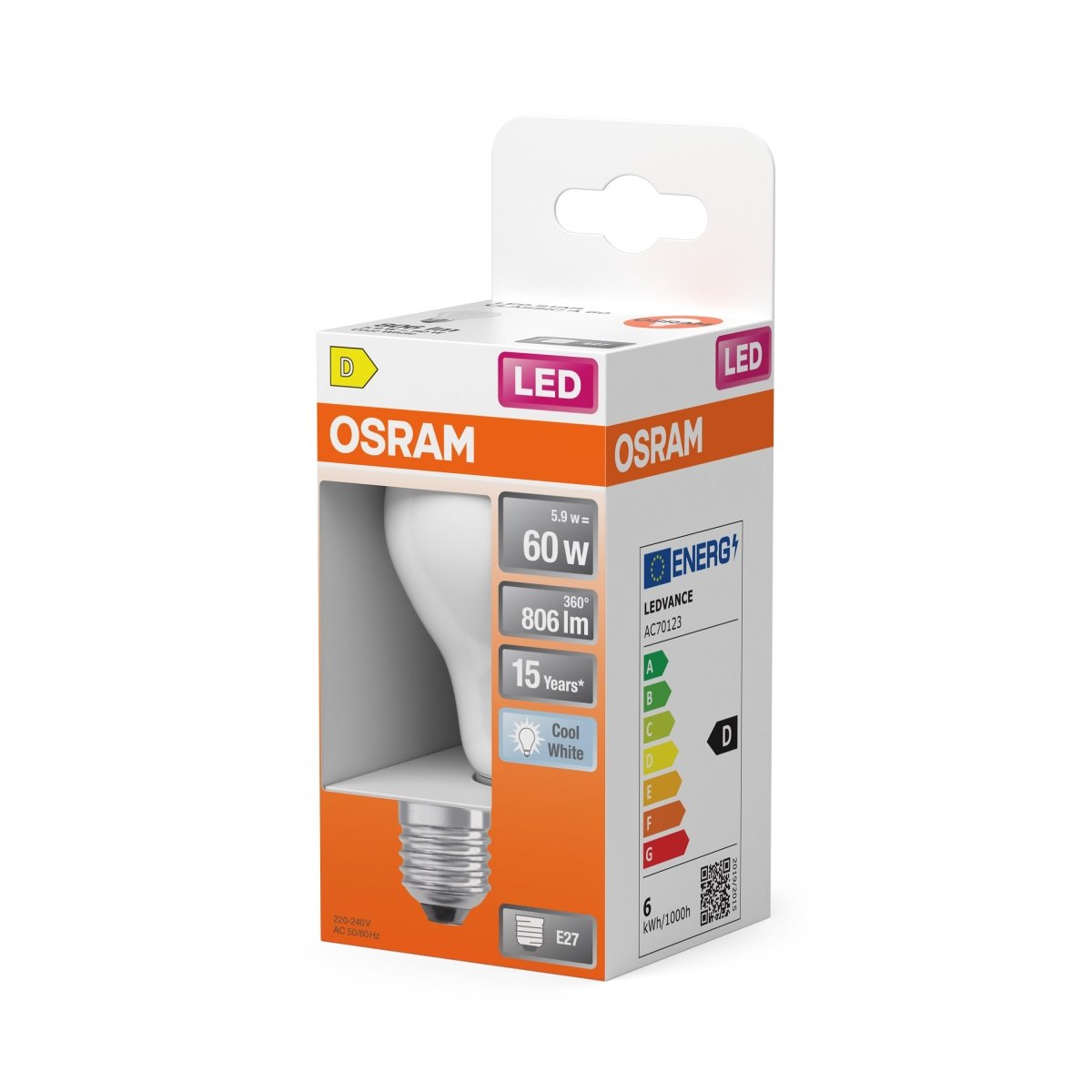 4099854467813 - Klasická LED matná žárovka E27 7 W STAR, studená bílá OSRAM - Žárovka - LEDVANCE e - shop