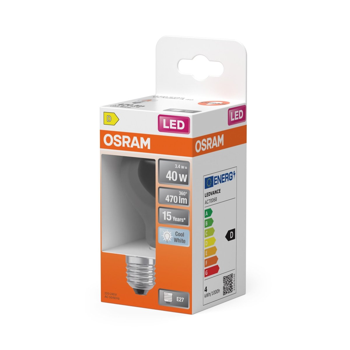 4099854466380 - Klasická LED žárovka E27 4 W STAR, studená bílá OSRAM - Žárovka - LEDVANCE e - shop