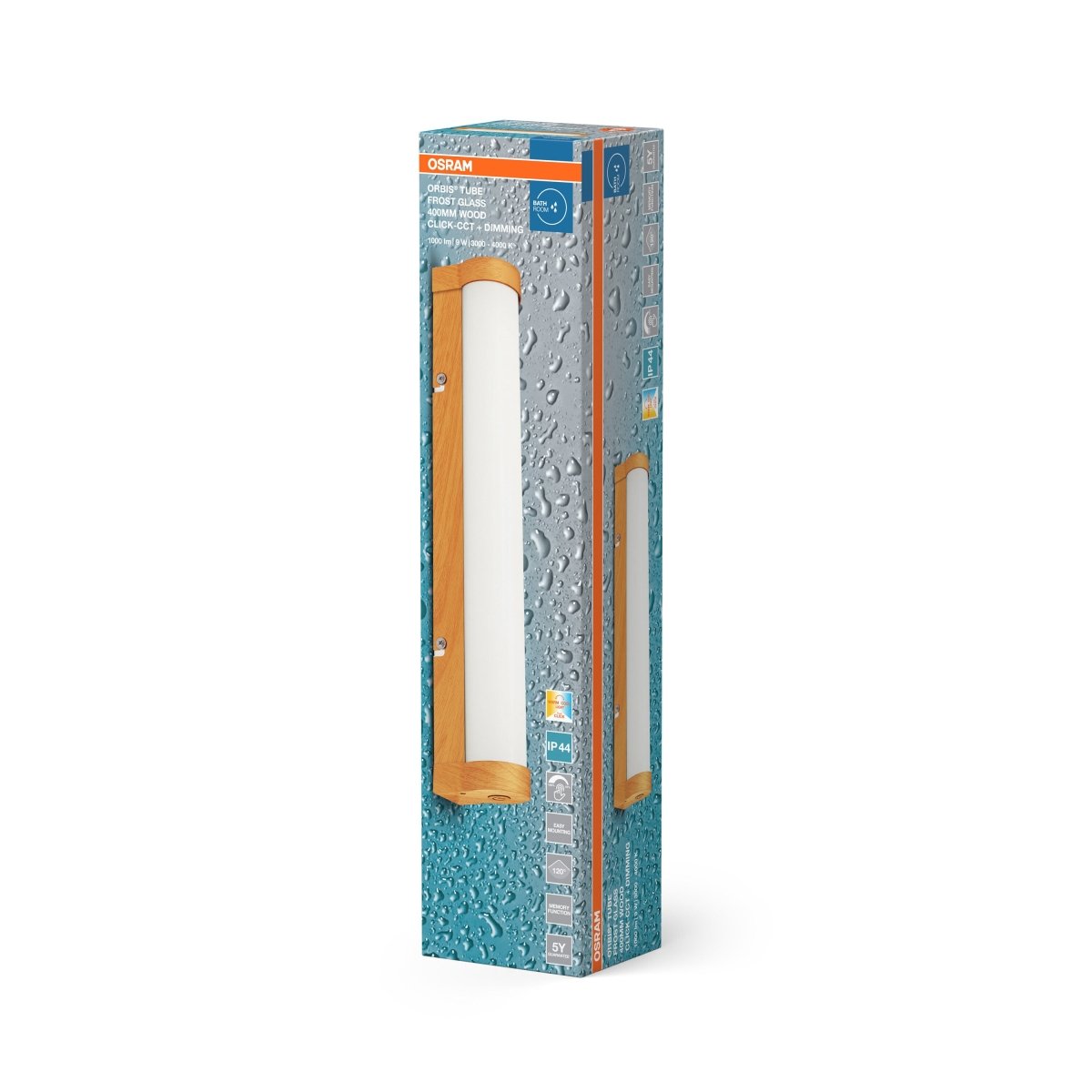 4099854450587 - Koupelnové dřevěné nástěnné světlo 400 mm TUBE, laditelná bílá OSRAM - Nástěnné svítidlo - LEDVANCE e - shop