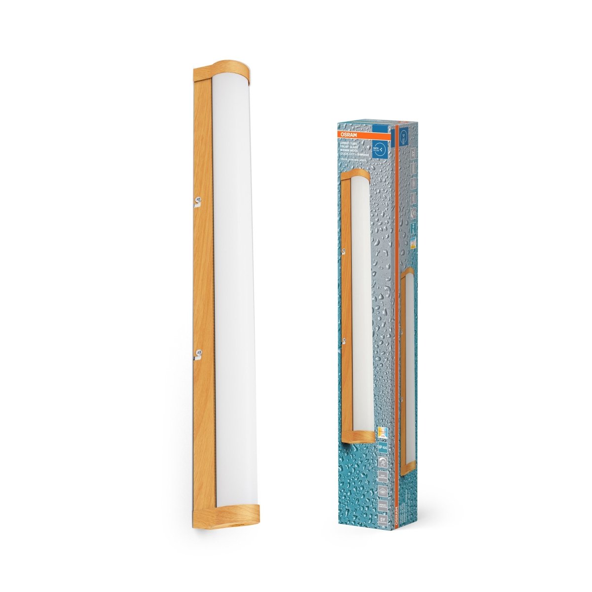 4099854450723 - Koupelnové dřevěné nástěnné světlo 600 mm TUBE, laditelná bílá OSRAM - Nástěnné svítidlo - LEDVANCE e - shop