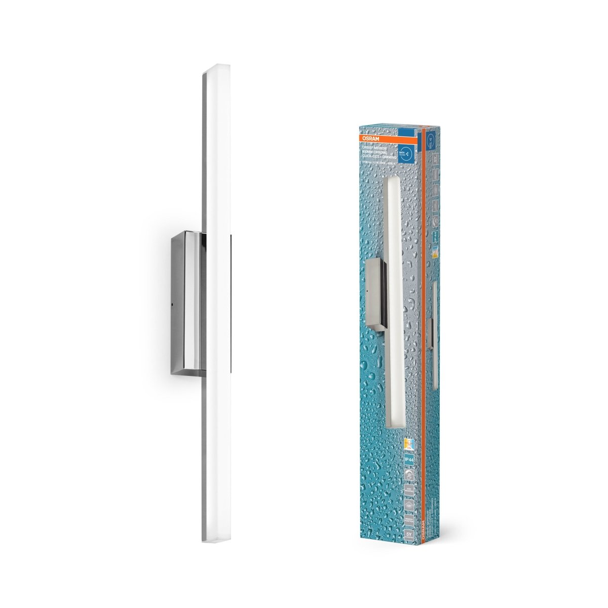 4099854449703 - Koupelnové stříbrné nástěnné světlo 600 mm ORBIS, laditelná bílá OSRAM - Nástěnné svítidlo - LEDVANCE e - shop
